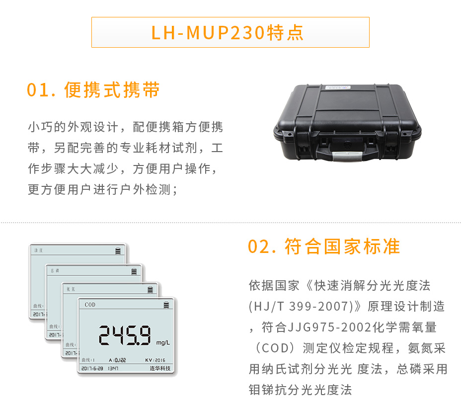 連華科技LH-MUP230型多參數水質快速測定儀